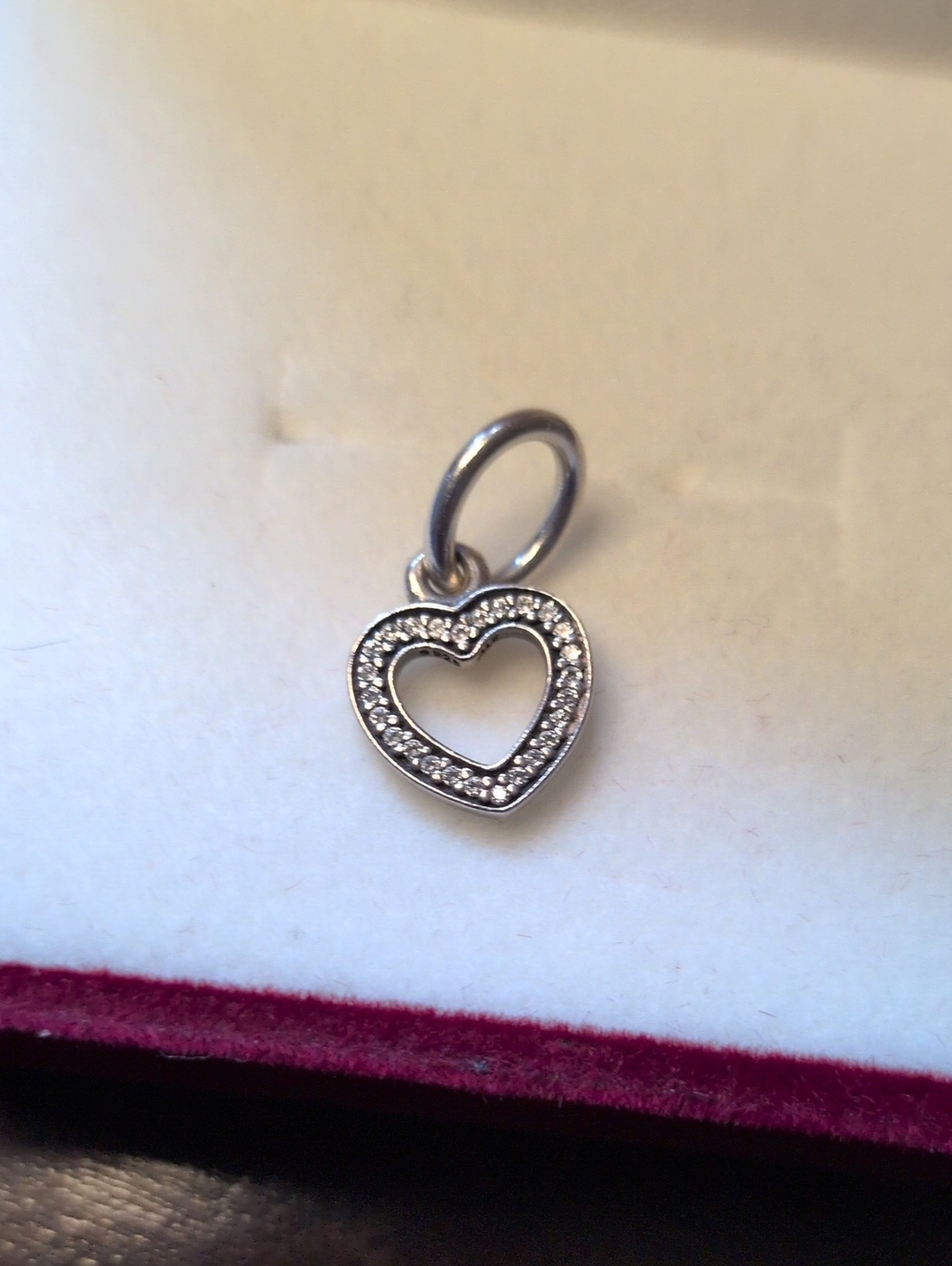 Silver Heart Charm Pendant in Silver Pandora compatible